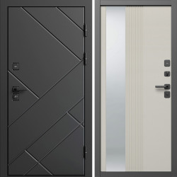 Входная дверь Termo-Door Стоун Блэк - Зеркало Люмис Соновая Кость