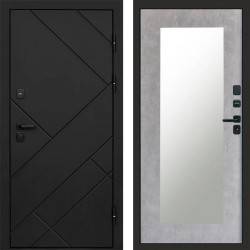 Входная дверь Termo-Door Стоун Блэк - Зеркало Триумф бетон светлый