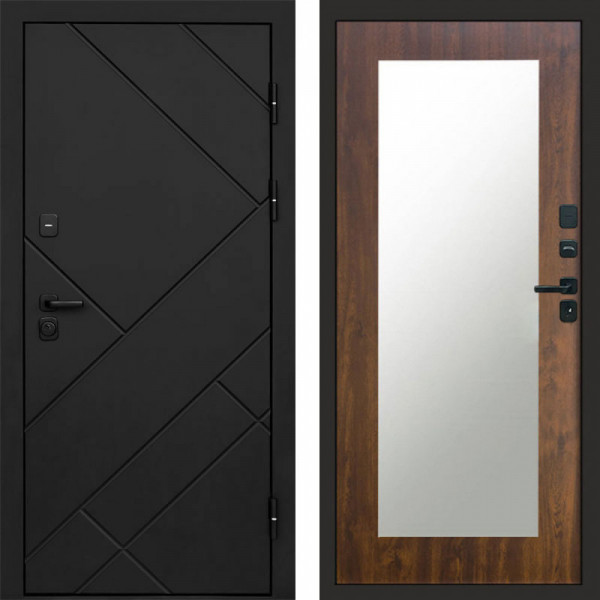 Входная дверь Termo-Door Стоун Блэк - Зеркало Триумф дуб