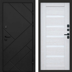 Входная дверь Termo-Door Стоун Блэк - Зеркало Триумф Царга лиственница 4500 / 5500