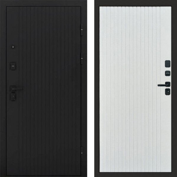Входная дверь Termo-Door Твист Блэк - Flat Белый софт