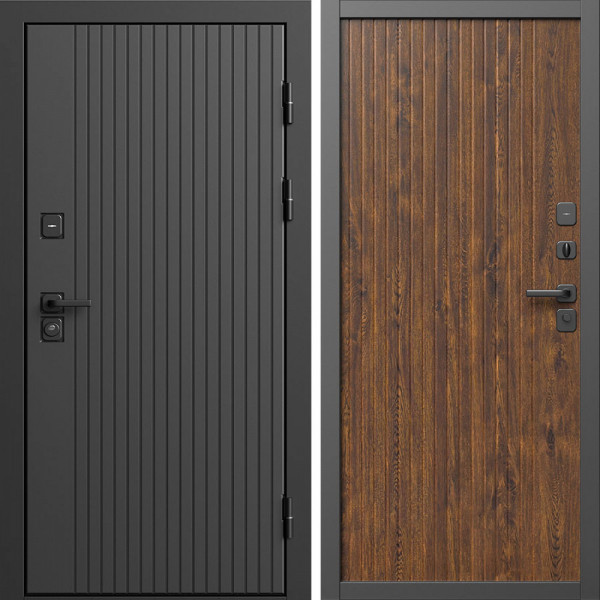 Входная дверь Termo-Door Твист Блэк - Флэт Дуб