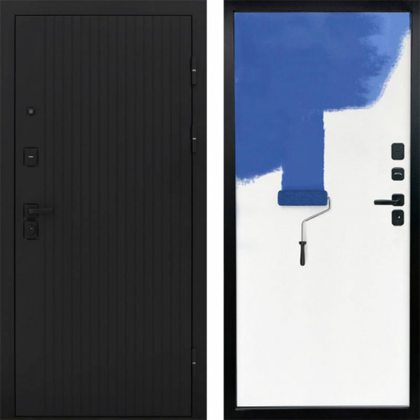 Входная дверь Termo-Door Твист Блэк - Гладкая Панель Под Покраску Под покраску (грунт)