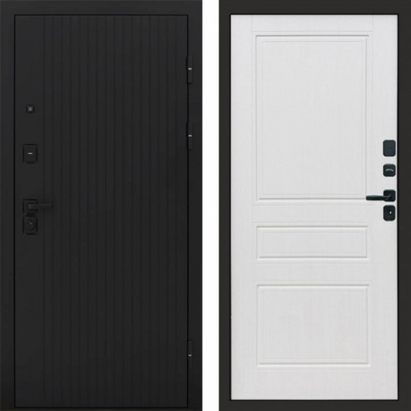 Входная дверь Termo-Door Твист Блэк - Классика белое дерево