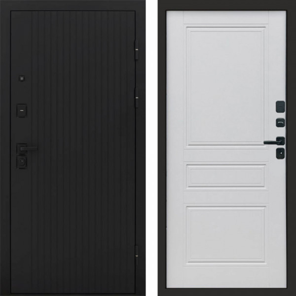 Входная дверь Termo-Door Твист Блэк - Классика белый матовый