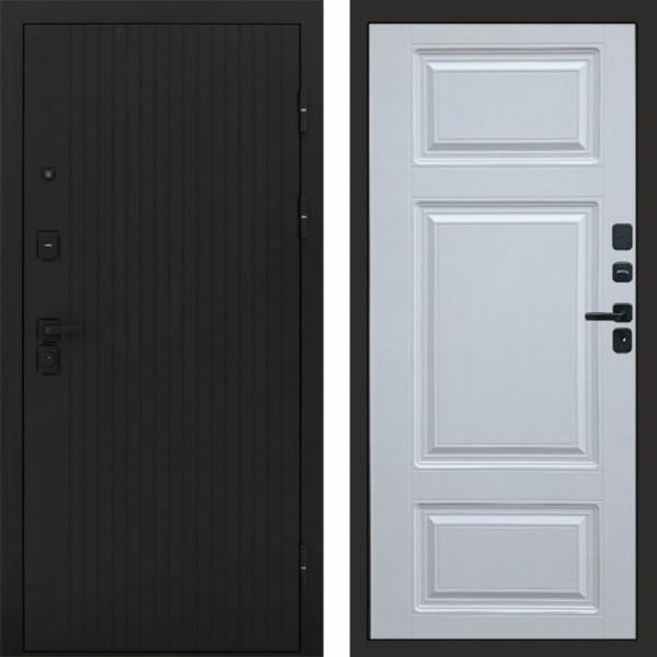 Входная дверь Termo-Door Твист Блэк - Лион Белый софт
