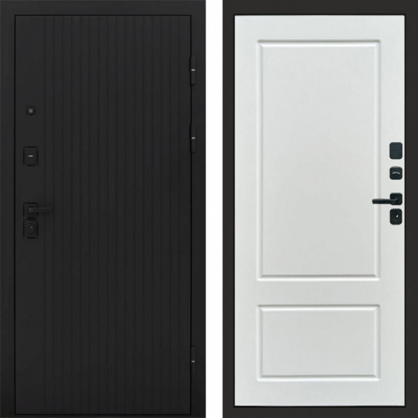 Входная дверь Termo-Door Твист Блэк - Марсель Белый софт