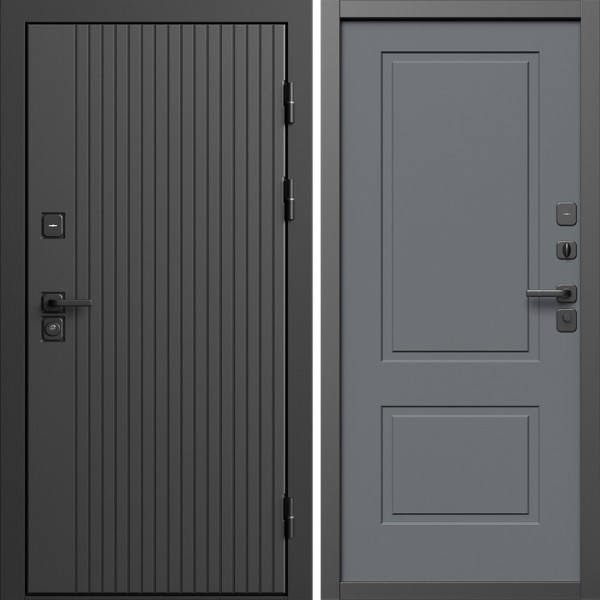 Входная дверь Termo-Door Твист Блэк - Нео Классика Грей Софт