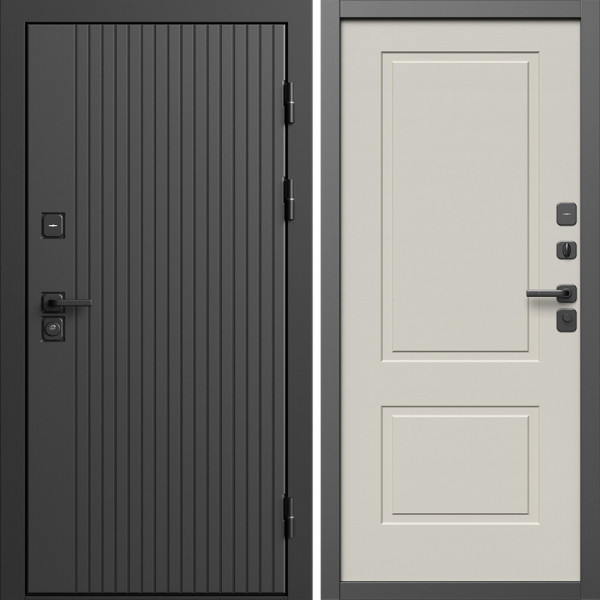 Входная дверь Termo-Door Твист Блэк - Нео Классика Слоновая Кость