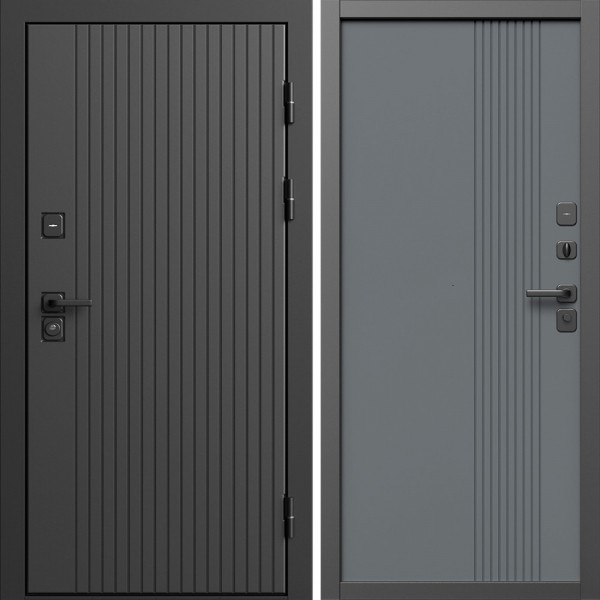 Входная дверь Termo-Door Твист Блэк - Страйп Грей Софт
