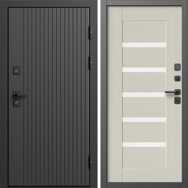 Входная дверь Termo-Door Твист Блэк - Царга лиственница