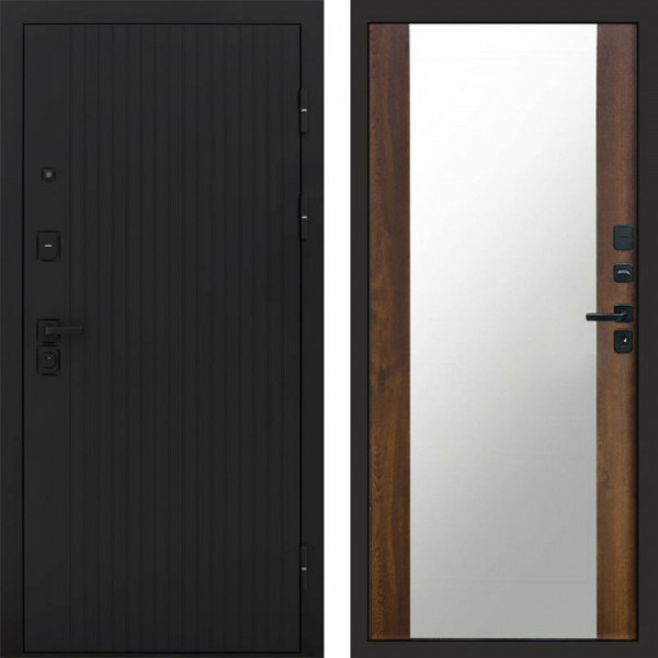 Входная дверь Termo-Door Твист Блэк - Зеркало дуб