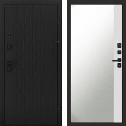 Входная дверь Termo-Door Твист Блэк - Зеркало Фацет Белый софт