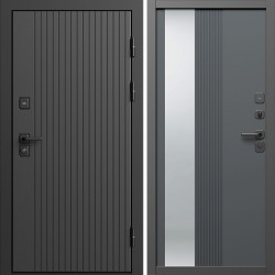 Входная дверь Termo-Door Твист Блэк - Зеркало Люмис Грей Софт