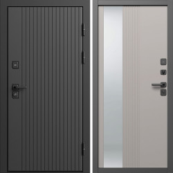 Входная дверь Termo-Door Твист Блэк - Зеркало Люмис Капучино