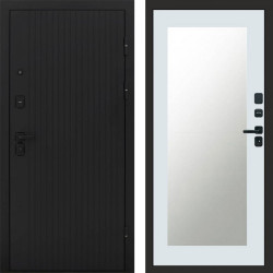 Входная дверь Termo-Door Твист Блэк - Зеркало Триумф Белый софт