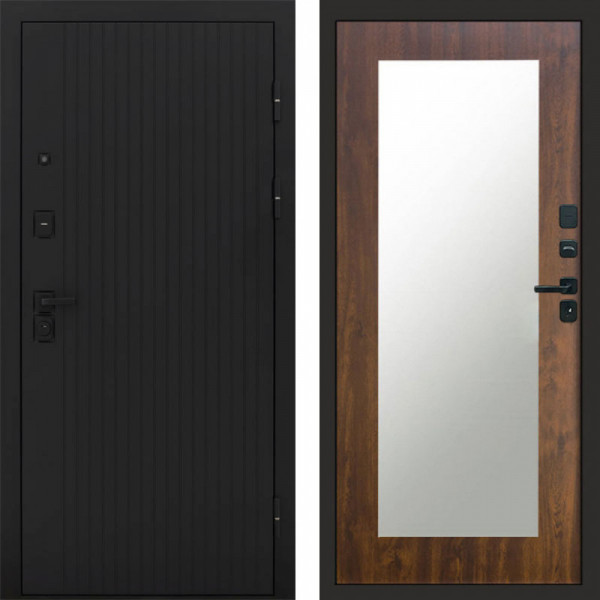 Входная дверь Termo-Door Твист Блэк - Зеркало Триумф дуб