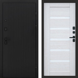 Входная дверь Termo-Door Твист Блэк - Зеркало Триумф Царга лиственница 4500 / 5500