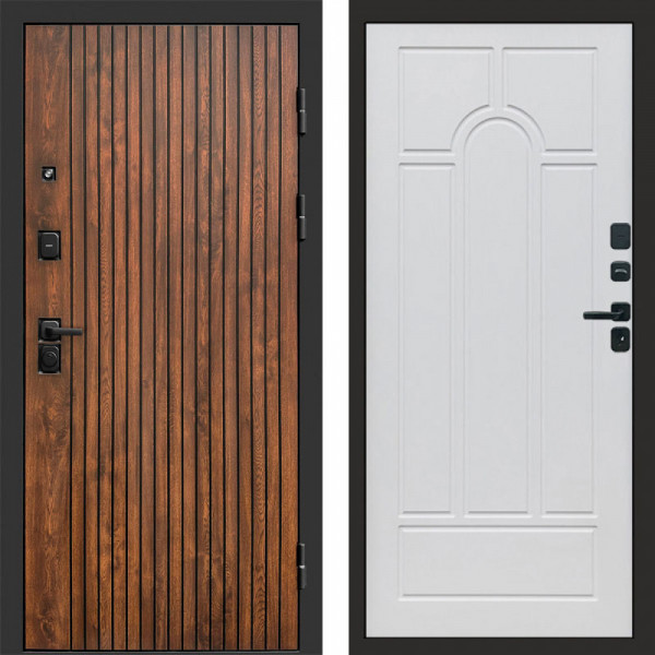 Входная дверь Termo-Door Твист Дуб Патина - Арка белое дерево