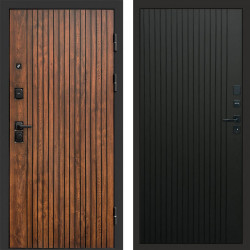 Входная дверь Termo-Door Твист Дуб Патина - Flat Черный кварц