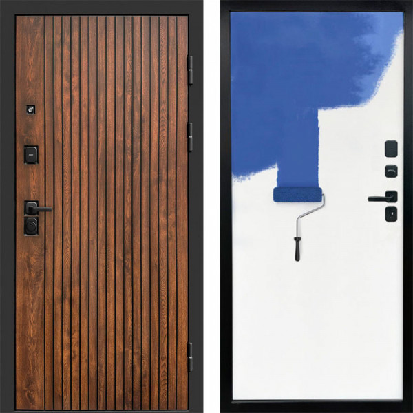 Входная дверь Termo-Door Твист Дуб Патина - Гладкая Панель Под Покраску Под покраску (грунт)