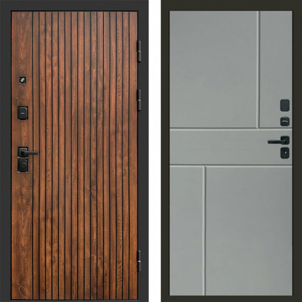 Входная дверь Termo-Door Твист Дуб Патина - Горизонт Grey софт
