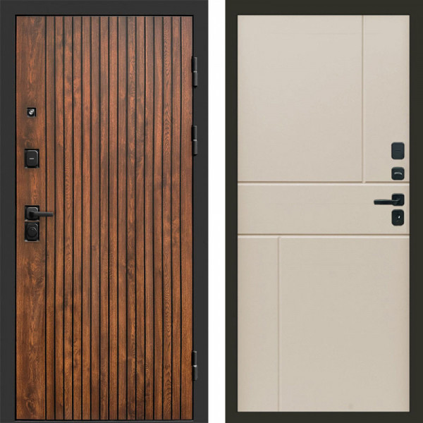 Входная дверь Termo-Door Твист Дуб Патина - Горизонт Слоновая кость