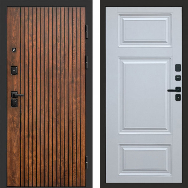 Входная дверь Termo-Door Твист Дуб Патина - Лион Белый софт