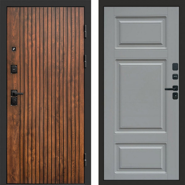 Входная дверь Termo-Door Твист Дуб Патина - Лион Grey софт