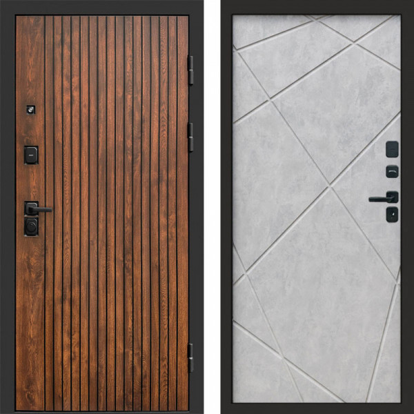 Входная дверь Termo-Door Твист Дуб Патина - Лучи бетон светлый