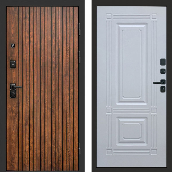 Входная дверь Termo-Door Твист Дуб Патина - Мадрид Белый софт