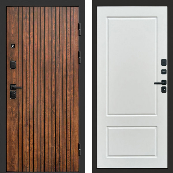 Входная дверь Termo-Door Твист Дуб Патина - Марсель Белый софт