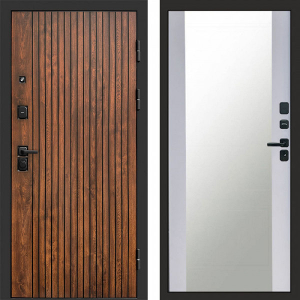 Входная дверь Termo-Door Твист Дуб Патина - Зеркало белый софт