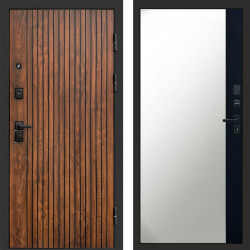 Входная дверь Termo-Door Твист Дуб Патина - Зеркало Фацет Черный кварц