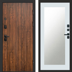 Входная дверь Termo-Door Твист Дуб Патина - Зеркало Триумф Белый софт