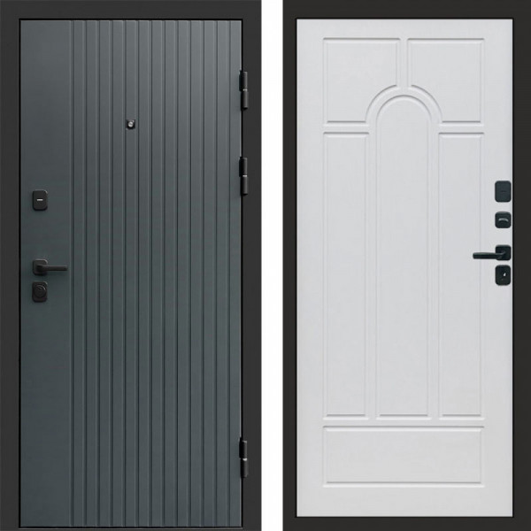 Входная дверь Termo-Door Твист Grey - Арка белое дерево