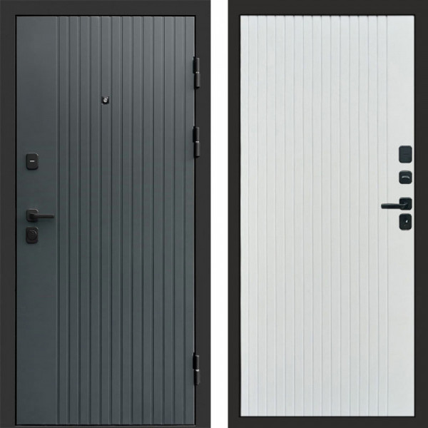 Входная дверь Termo-Door Твист Grey - Flat Белый софт