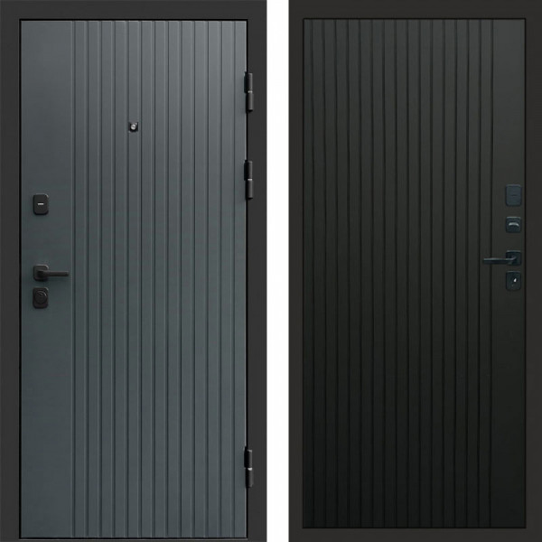 Входная дверь Termo-Door Твист Grey - Flat Черный кварц