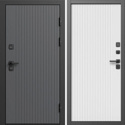 Входная дверь Termo-Door Твист Грей - Флэт Белый софт