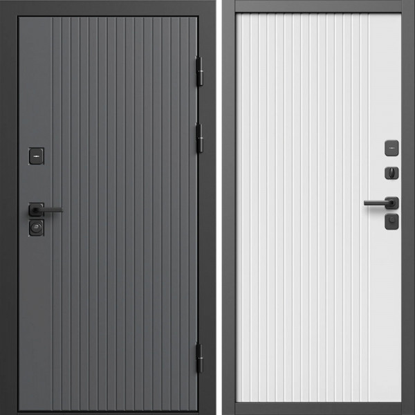Входная дверь Termo-Door Твист Грей - Флэт Белый софт