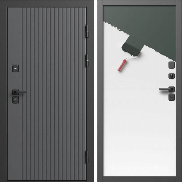 Входная дверь Termo-Door Твист Грей - Гладкая Панель Под Покраску (грунт)