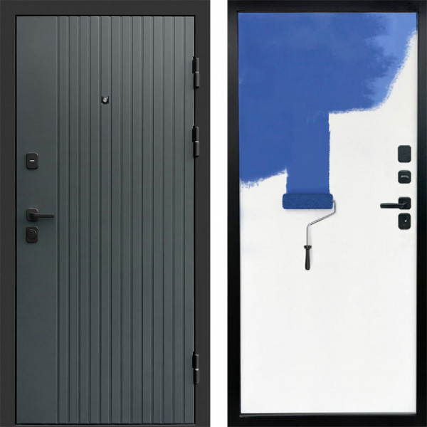 Входная дверь Termo-Door Твист Grey - Гладкая Панель Под Покраску Под покраску (грунт)