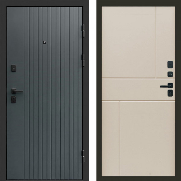 Входная дверь Termo-Door Твист Grey - Горизонт Слоновая кость