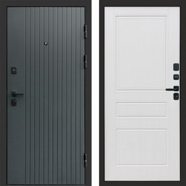 Входная дверь Termo-Door Твист Grey - Классика белое дерево