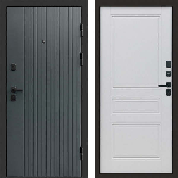 Входная дверь Termo-Door Твист Grey - Классика белый матовый