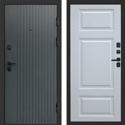 Входная дверь Termo-Door Твист Grey - Лион Белый софт