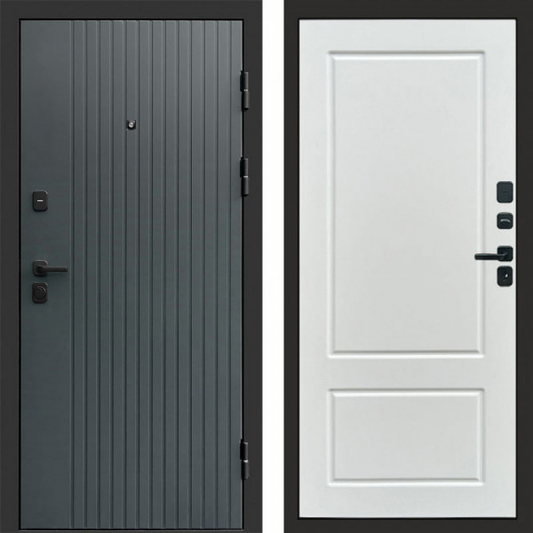 Входная дверь Termo-Door Твист Grey - Марсель Белый софт