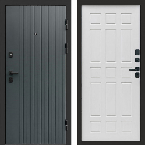 Входная дверь Termo-Door Твист Grey - Спарта белое дерево