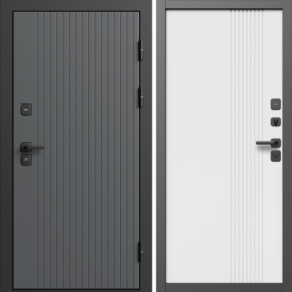 Входная дверь Termo-Door Твист Грей - Страйп Белый Софт