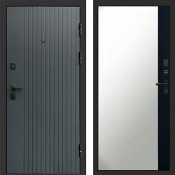 Входная дверь Termo-Door Твист Grey - Зеркало Фацет Черный кварц